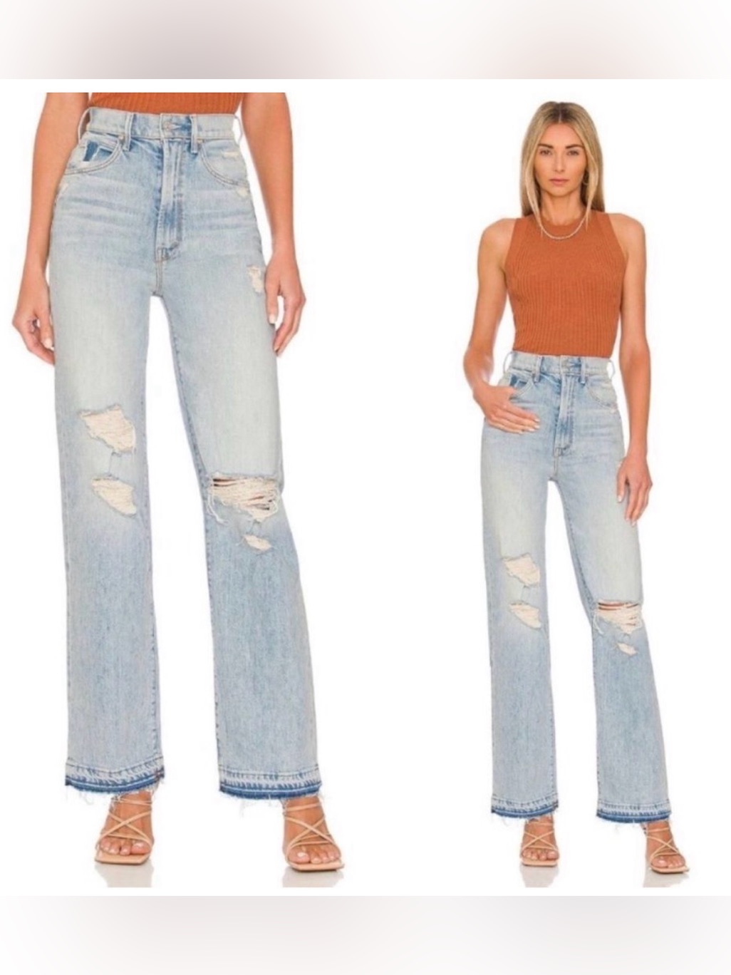 Mother High Waisted Tunnel Vison Sneak Undone Hem In Vacation Temptation Sz 29